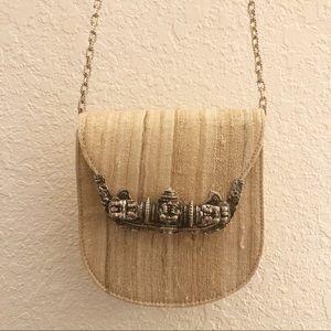 Vintage Ann Turk Long Chain Neutral Fiber Purse